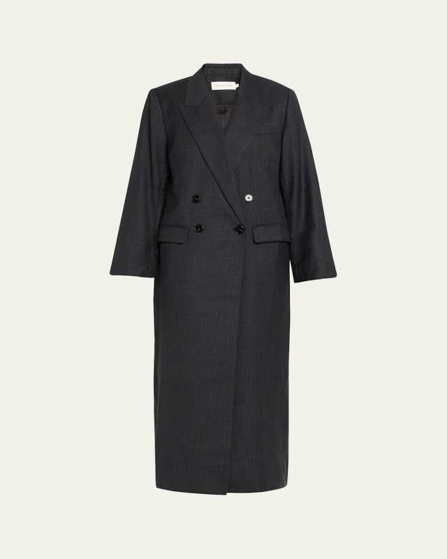 Danique Wool Check Coat